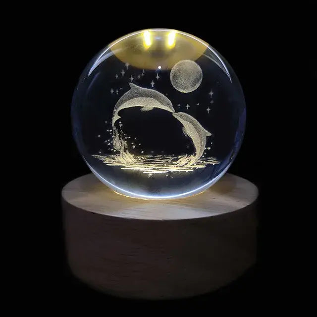 Crystal Night Ball with Base