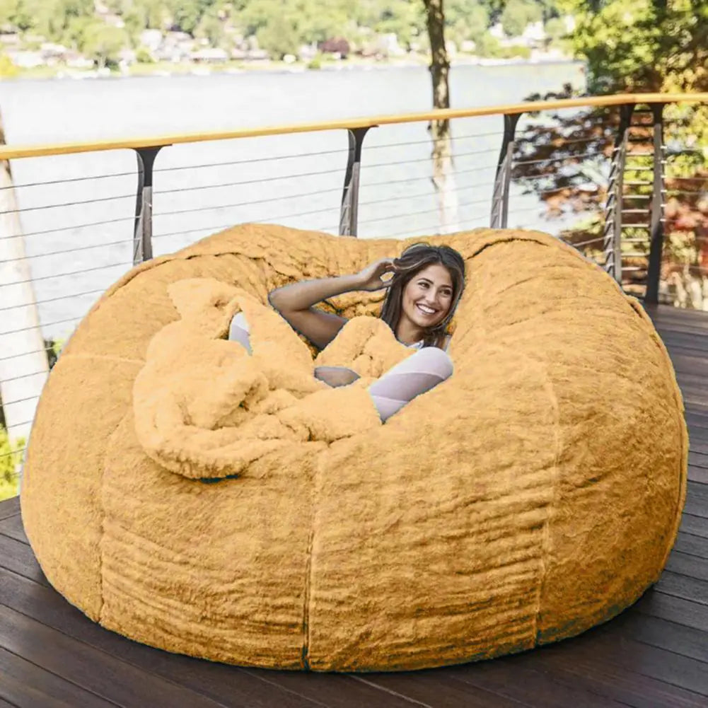 7FT. Giant Fur Bean Bag (Beans are included)